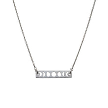 Load image into Gallery viewer, Moon Phase Bar Necklace in Sterling Silver
