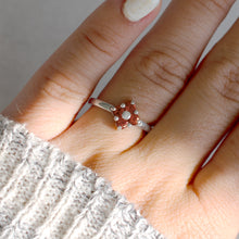 Load image into Gallery viewer, Lucky-Ring-zoom-in-garnet-and-sterling-silver
