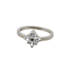 Load image into Gallery viewer, Sterling-Silver-Rock-Quartz-Lucky-Clover-Ring
