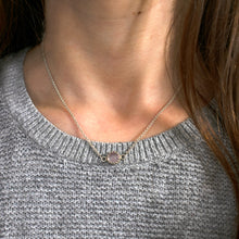 Load image into Gallery viewer, Rose Quartz Gallery Style Necklace in Sterling Silver
