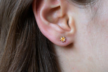 Load image into Gallery viewer, 4mm-sterling-silver-citrine-stud

