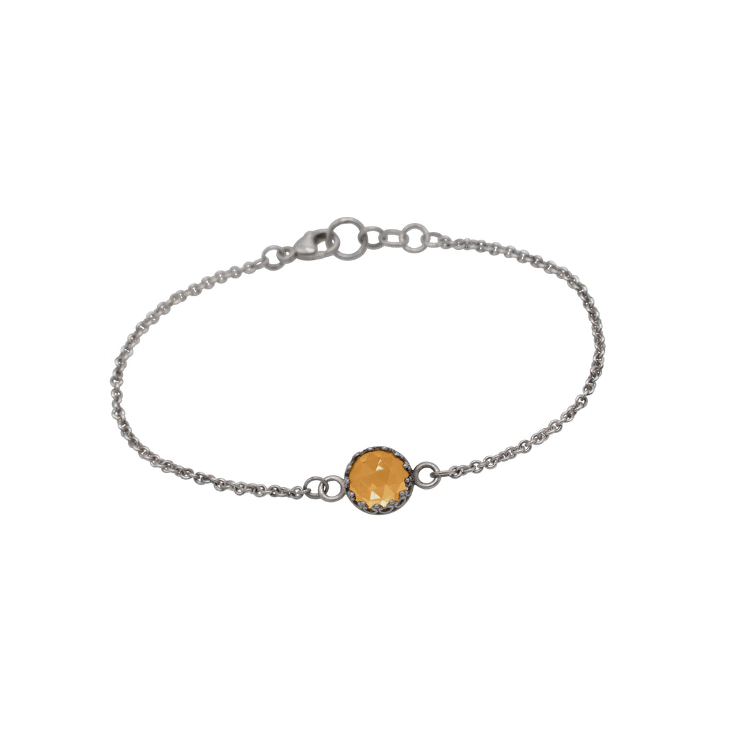 Citrine Gallery Style Bracelet in Sterling Silver