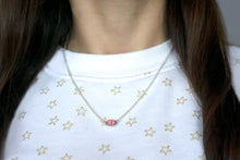Load image into Gallery viewer, Round Pink Tourmaline Necklace in Sterling Silver
