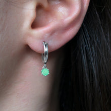 Load image into Gallery viewer, Chrysoprase-Huggie-Hoop-Earrings
