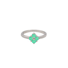 Load image into Gallery viewer,    Chyrsoprase-Lucky-Clover-Ring
