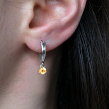 Load image into Gallery viewer, Citrine-Huggie-Hoop-Earrings
