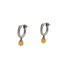 Load image into Gallery viewer, Citrine-Huggie-Hoop-Earrings
