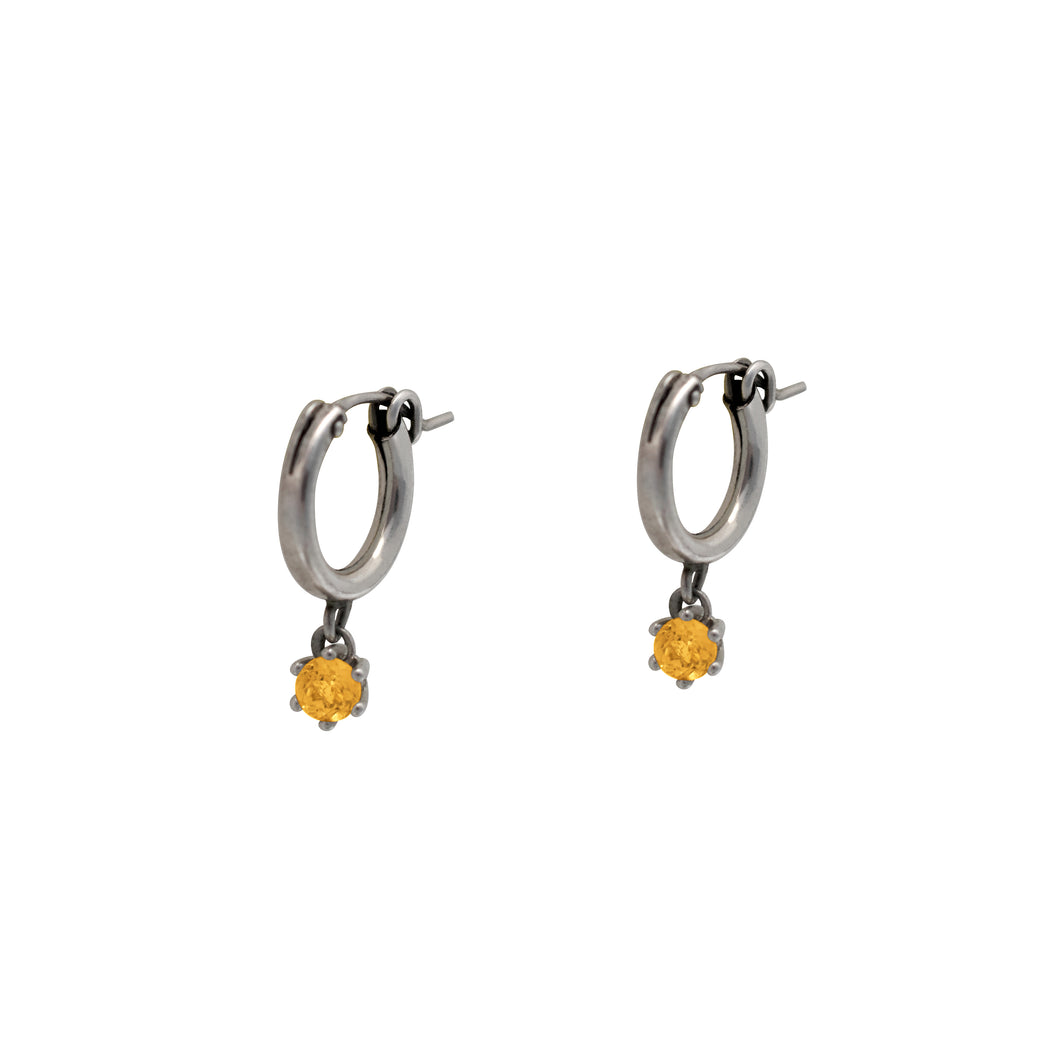 Citrine-Huggie-Hoop-Earrings