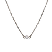 Load image into Gallery viewer, Round White Sapphire Necklace in Sterling Silver
