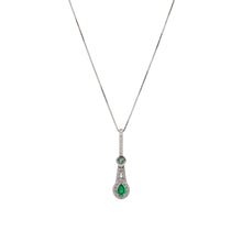 Load image into Gallery viewer, One of a Kind Emerald Pendant with Alexandrite and Diamond Accents in 14k White Gold
