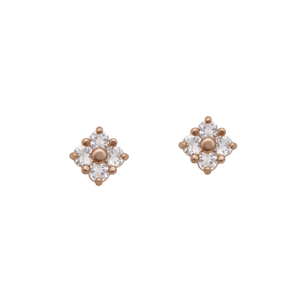 Lucky Clover Stud Earrings in Diamond