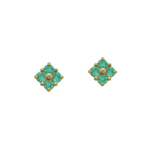 Lucky Clover Stud Earrings in Emerald