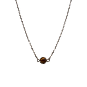 Tiger Eye Gallery Style Necklace in Sterling Silver