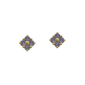 Gold-Alexandrite-Lucky-Clover-Stud-Earrings