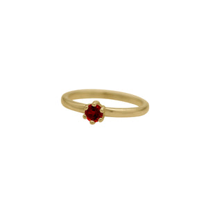Garnet Round Faceted Stacking Ring