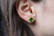 Load image into Gallery viewer, 8mm-Gold-Green-Tourmaline-Faceted-Studs
