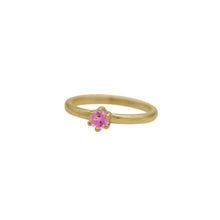 Load image into Gallery viewer, Pink-Sapphire-Birthstone-Solitare-Stacking-Ring
