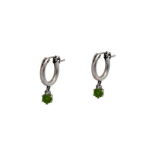 Load image into Gallery viewer, Green-Tourmaline-Huggie-Hoop-Earrings
