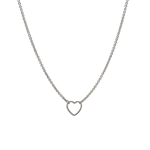 Minimal Heart Necklace in Sterling Silver