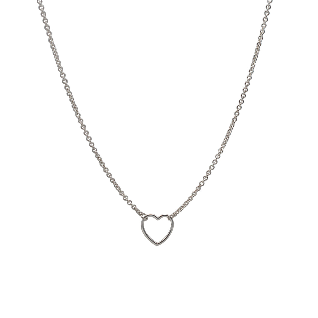 Minimal Heart Necklace in Sterling Silver
