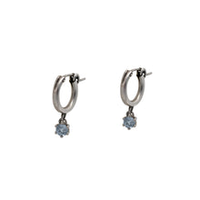 Load image into Gallery viewer,    Huggie-Hoops-Gray-Spinel
