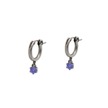 Load image into Gallery viewer, Iolite-Huggie-Hoop-Earrings
