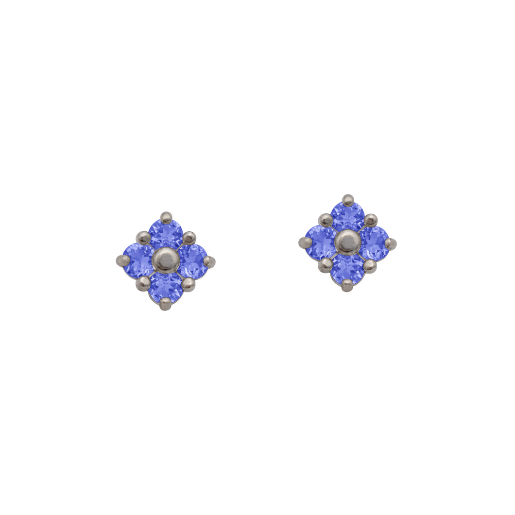 Iolite-Lucky-Clover-Stud-Earrings