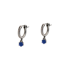 Load image into Gallery viewer, Lapis-Huggie-Hoop-Earrings
