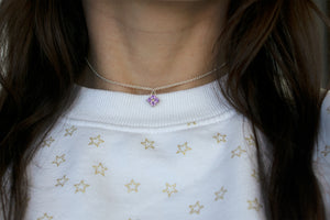 Lucky Clover Choker in Amethyst