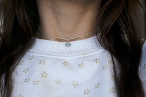 Lucky Clover Choker in Gray Spinel