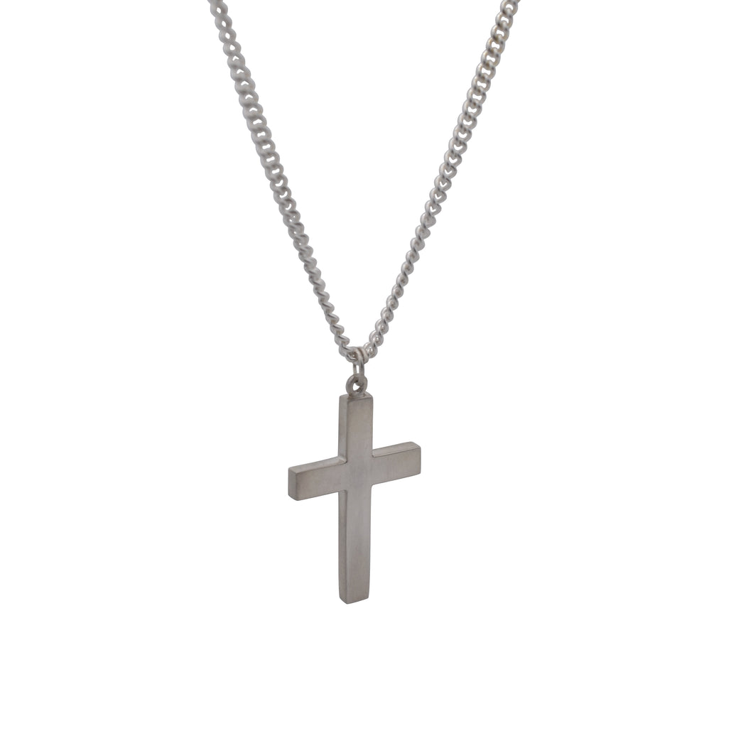 Men’s Cross Necklace in Sterling Silver