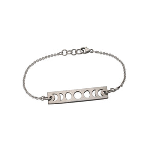 Moon Phase Bar Bracelet in Sterling Silver