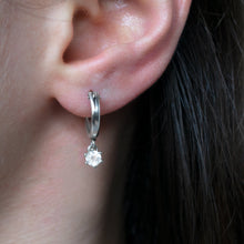 Load image into Gallery viewer, Moonstone-Huggie-Hoop-Earrings
