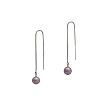 Load image into Gallery viewer, Lilac-Pearl-Threader-Earrings
