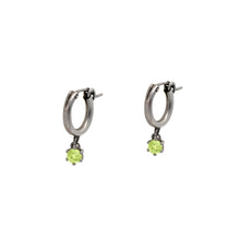 Load image into Gallery viewer, Peridot-Huggie-Hoop-Earrings
