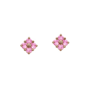 Pink-Sapphire-Lucky-Clover-Stud-Earrings