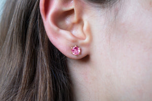 Pink Tourmaline Faceted Earrings