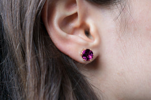 Rhodolite-8mm-stud-rose-gold