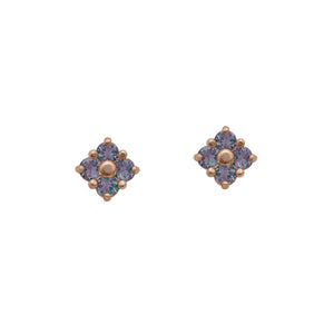    Rose-Gold-Alexandrite-Lucky-Clover-Stud-Earring