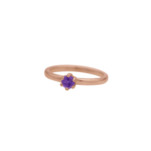 Amethyst Round Faceted Stacking Ring