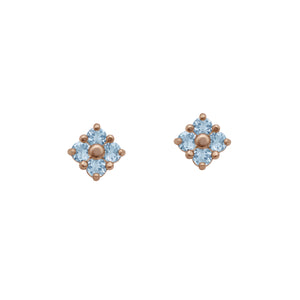    Rose-Gold-Aquamarine-Stud-Earring