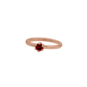 Garnet Round Faceted Stacking Ring
