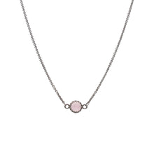Load image into Gallery viewer, Rose Quartz Gallery Style Necklace in Sterling Silver
