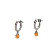 Load image into Gallery viewer, Spessartite-Garnet-Huggie-Hoop-Earrings

