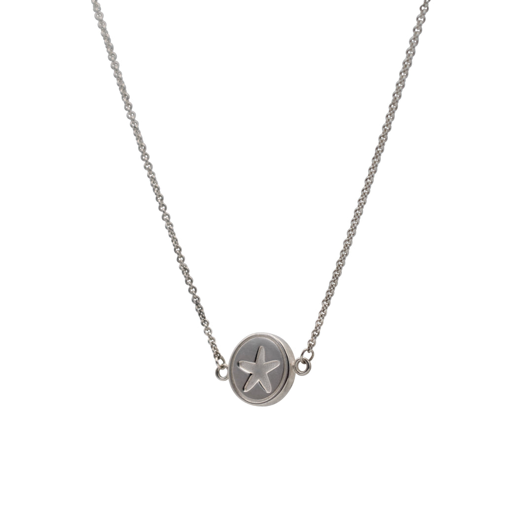 Starfish Circle Necklace in Sterling Silver