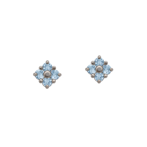 Sterling-Silver-Aquamarine-Stud-Earring