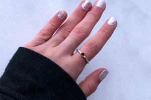 Garnet Round Faceted Stacking Ring
