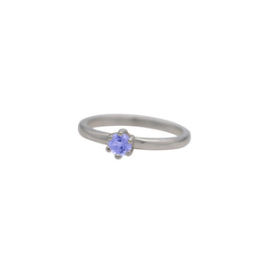 Tanzanite Round Faceted Stacking Ring