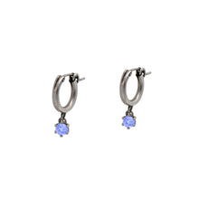 Load image into Gallery viewer, Tanzanite-Huggie-Hoop-Earrings
