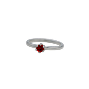 Garnet Round Faceted Stacking Ring
